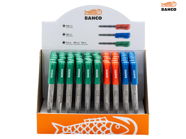 Bahco Screwdriver Bit Pen Display, 60 Piece