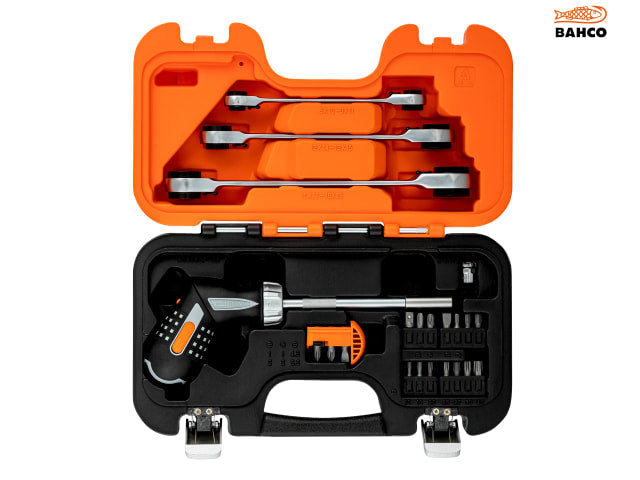 Bahco Pistol Grip Ratcheting Screwdriver Set, 25 Piece