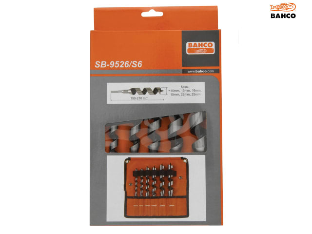 Bahco 9526 Combination Wood Auger Bit Set, 6 Piece 10-25mm