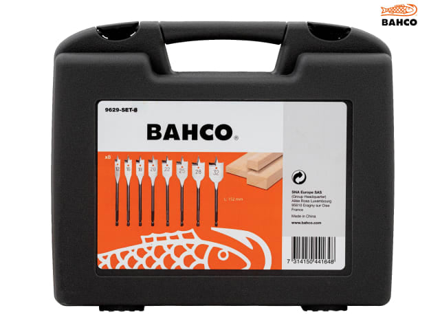 Bahco 9629 Series Flat Bit Set, 8 Piece