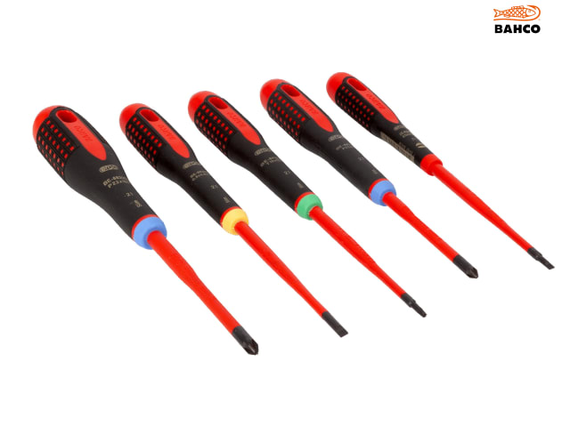 Bahco BE-9872SL ERGO VDE Insulated Screwdriver Set, 5 Piece