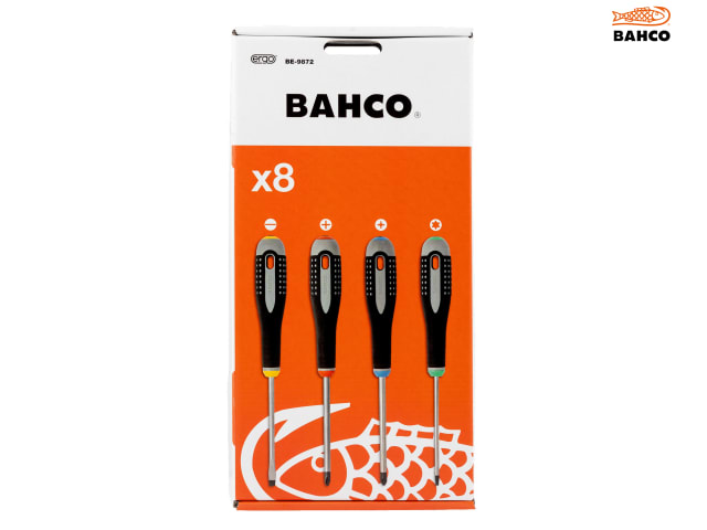 Bahco BE-9872 ERGO Screwdriver Set, 8 Piece