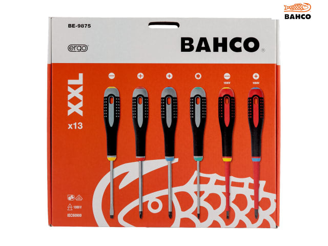 Bahco BE-9875 ERGO Screwdriver Set, 13 Piece