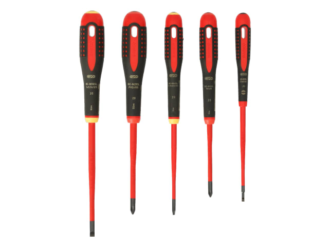 Bahco BE-9881SL ERGO Slim VDE Insulated Screwdriver Set, 5 Piece