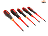 Bahco BE-9881SL ERGO Slim VDE Insulated Screwdriver Set, 5 Piece