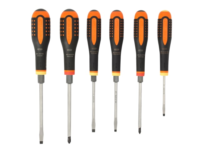 Bahco BE-9881TB ERGO Through Blade Screwdriver Set, 6 Piece