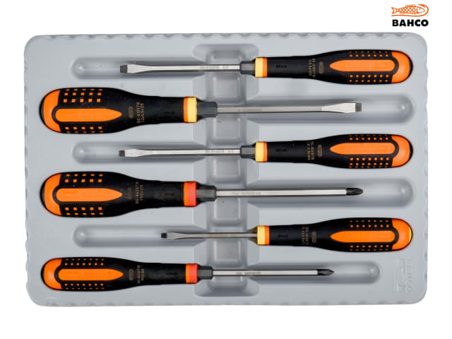 Bahco BE-9881TB ERGO Through Blade Screwdriver Set, 6 Piece