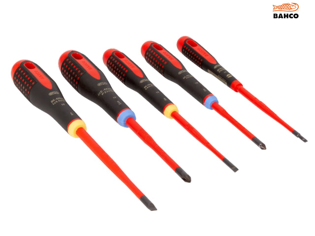 Bahco BE-9882SL ERGO Slim VDE Insulated Screwdriver Set, 5 Piece