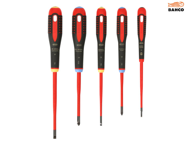 Bahco BE-9882SL ERGO Slim VDE Insulated Screwdriver Set, 5 Piece