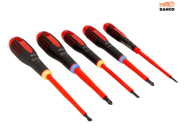 Bahco BE-9882S ERGO VDE Insulated Screwdriver Set, 5 Piece