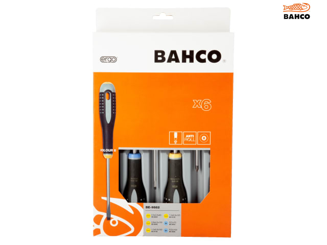 Bahco BE-9882 ERGO Screwdriver Set, 6 Piece