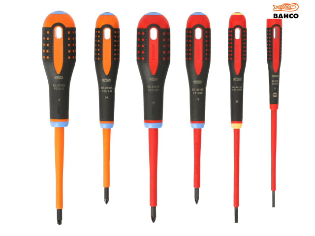 Bahco BE-9884S ERGO VDE Insulated Screwdriver Set, 6 Piece