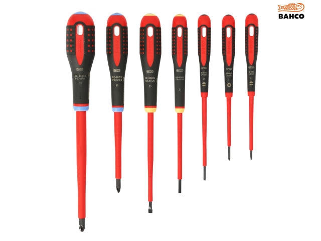 Bahco BE-9888S ERGO VDE Insulated Screwdriver Set, 7 Piece