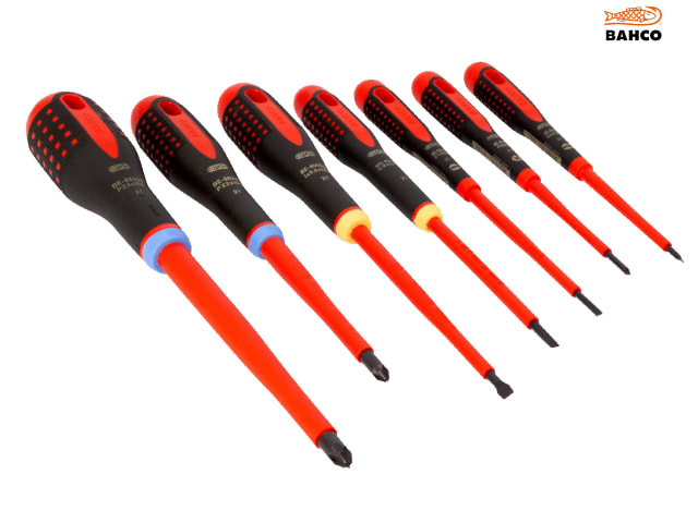 Bahco BE-9888S ERGO VDE Insulated Screwdriver Set, 7 Piece