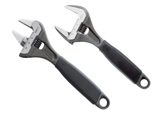Bahco ERGO Extra Wide Jaw Adjustable Wrench Twin Pack
