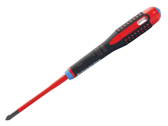 Bahco ERGO Slim VDE Insulated Pozidriv Screwdriver PZ1 x 80mm