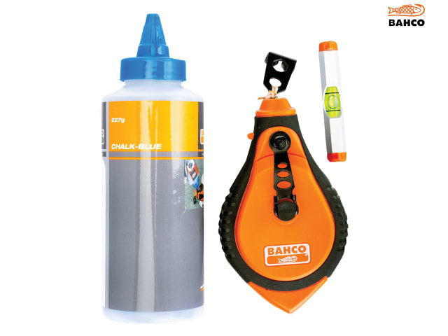 Bahco Blue Chalk, Chalk Line & Line Level Set