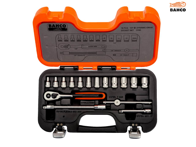 Bahco S160 1/4in Drive Socket Set, 16 Piece