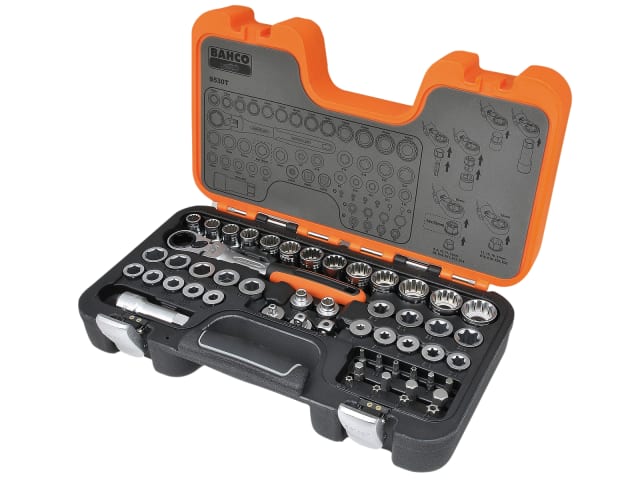 Bahco S530T 1/2in Drive Pass-Through Socket Set, 53 Piece