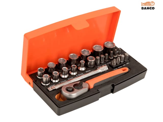 Bahco SL25 1/4in Drive Socket Set, 25 Piece