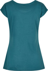 Build Your Brand Basic Women's Wide Neck Tee - Teal