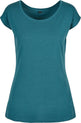 Build Your Brand Basic Women's Wide Neck Tee - Teal