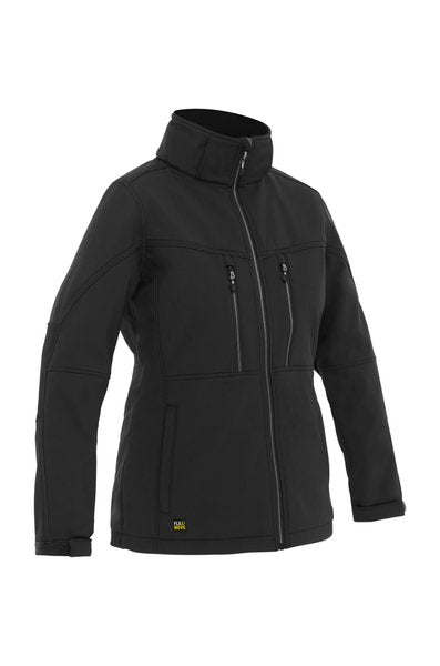 Bisley Womens Jacket Flx & Move™ Ripstop Softshell Jacket 320gsm #colour_black