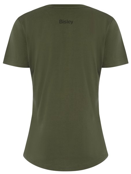 Bisley Women's Cotton Logo Tee 160gsm #colour_green