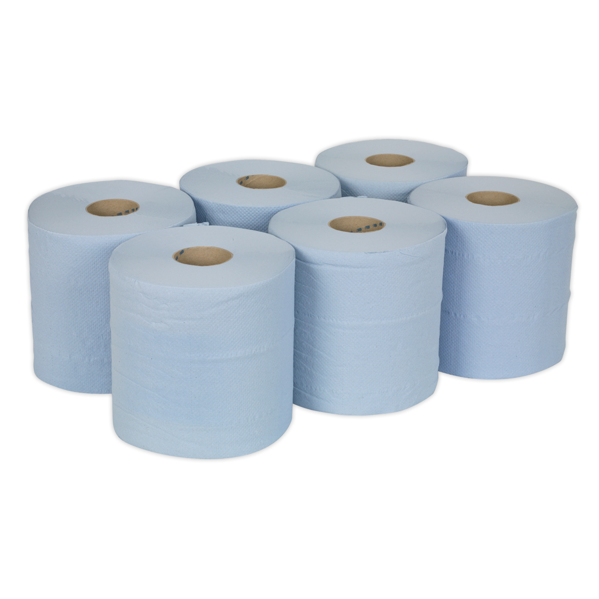 Sealey Paper Roll Blue 2-Ply Embossed 150m Pack of 6