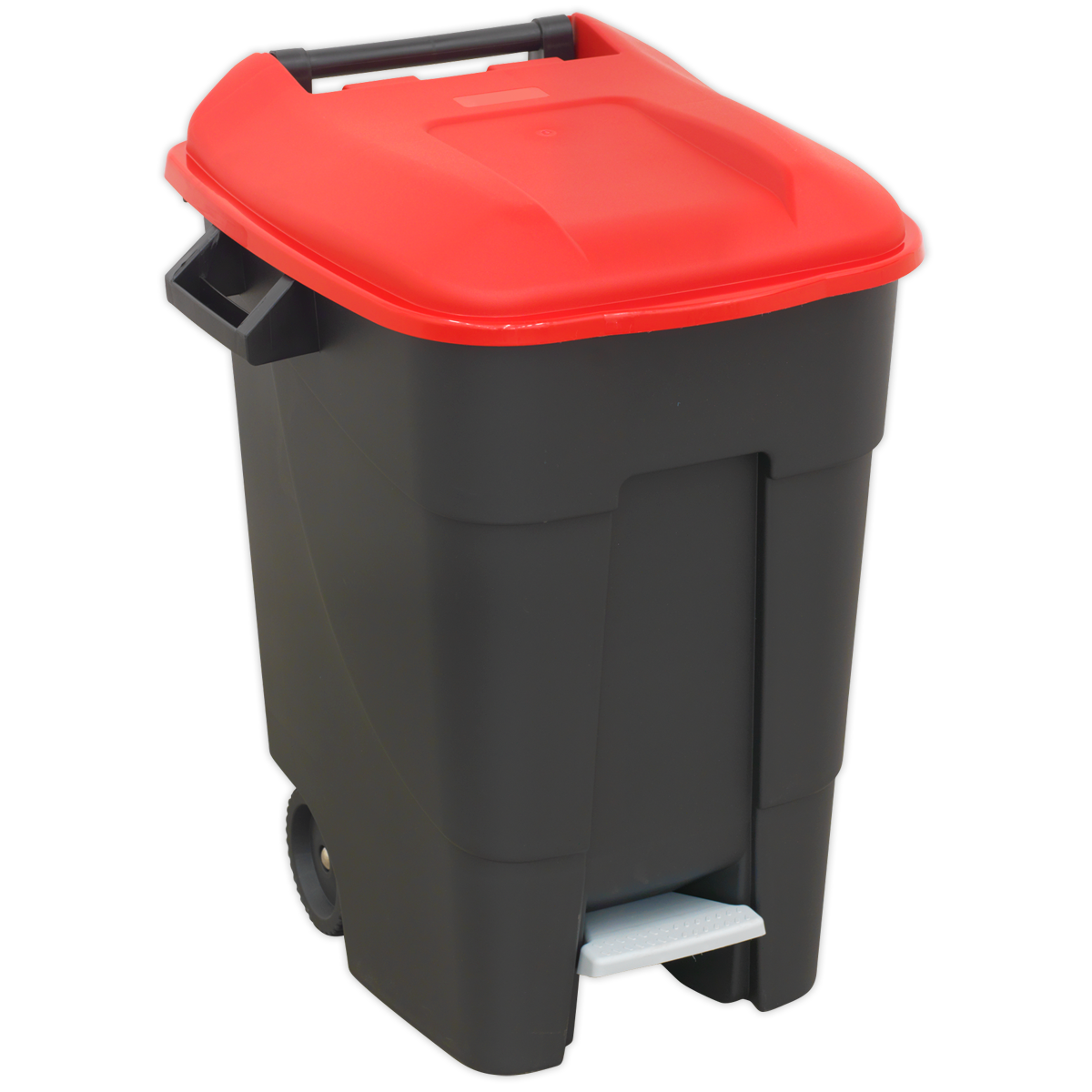 Sealey Refuse/Wheelie Bin with Foot Pedal 100L - Red