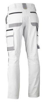 Bisley Pants Cargo Cotton Contrast Painters 280gsm Stout #colour_white