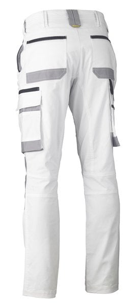 Bisley Pants Cargo Cotton Contrast Painters 280gsm Stout #colour_white