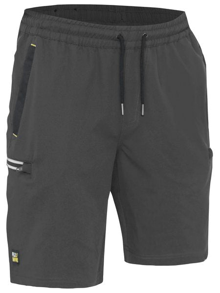 Bisley Shorts Flx & Move™ 4-Way Stretch Elastic Waist Cargo 170gsm #colour_charcoal