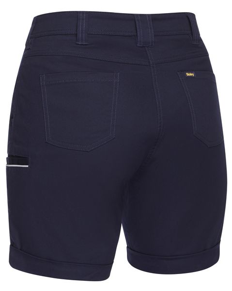 Bisley Women's Stretch Cotton Drill Short 280gsm #colour_navy