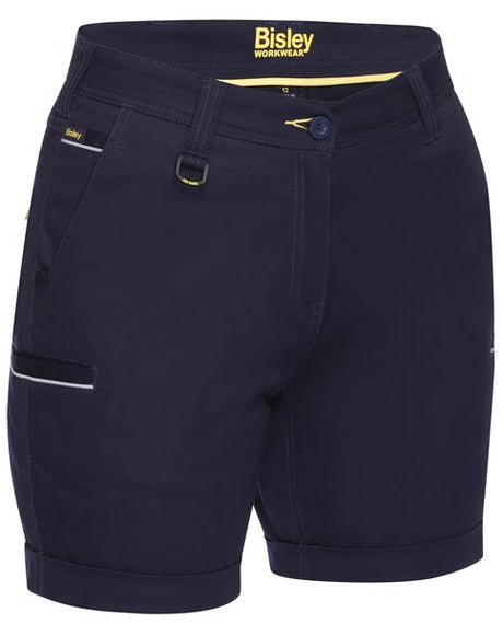 Bisley Women's Stretch Cotton Drill Short 280gsm #colour_navy