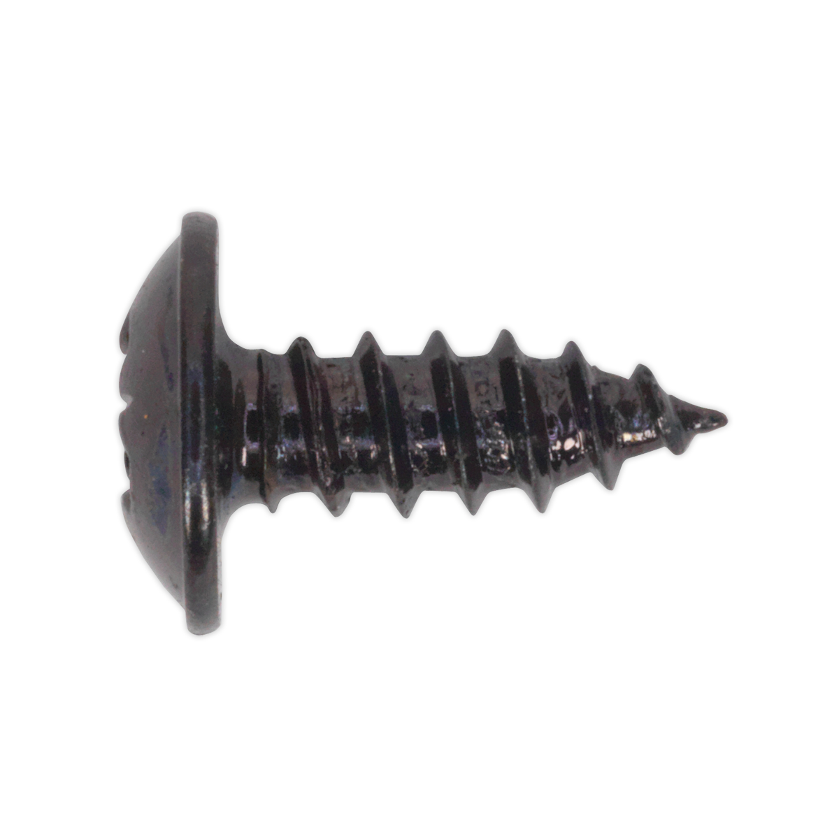 Sealey Self-Tapping Screw 3.5 x 10mm Flanged Head Black Pozi Pack of 100