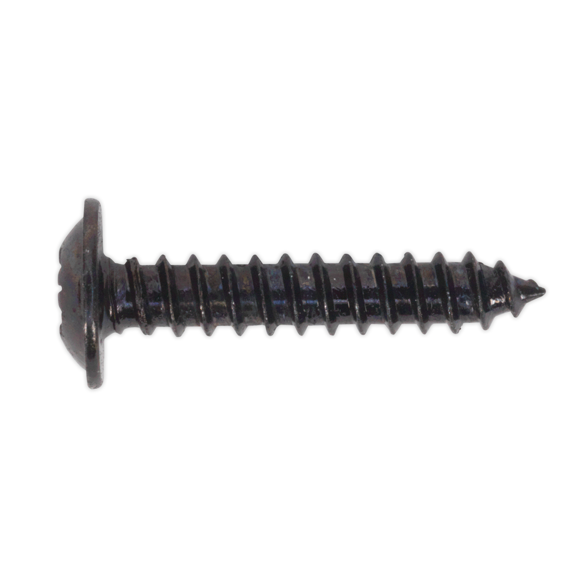 Sealey Self-Tapping Screw 3.5 x 19mm Flanged Head Black Pozi Pack of 100