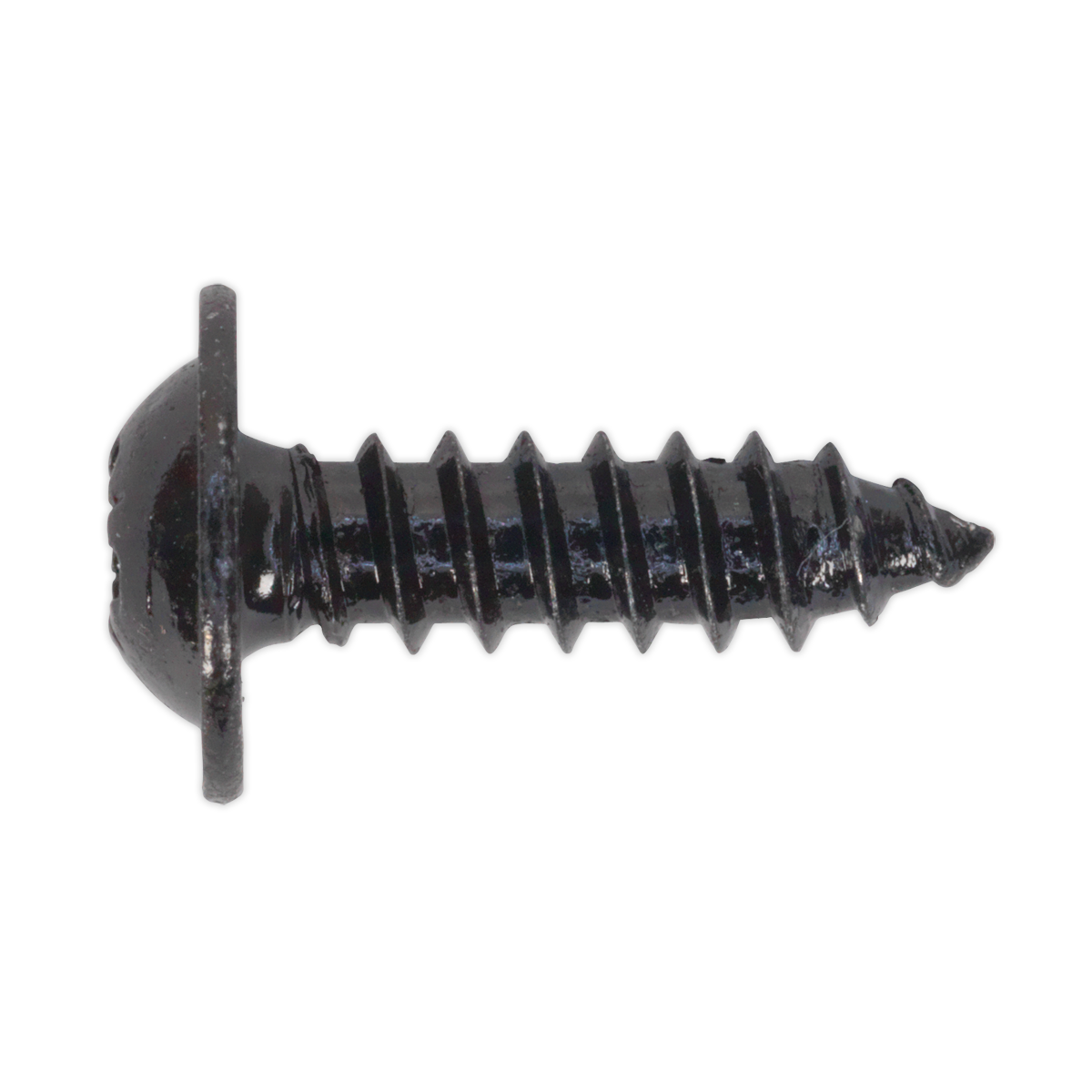 Sealey Self-Tapping Screw 4.8 x 16mm Flanged Head Black Pozi Pack of 100