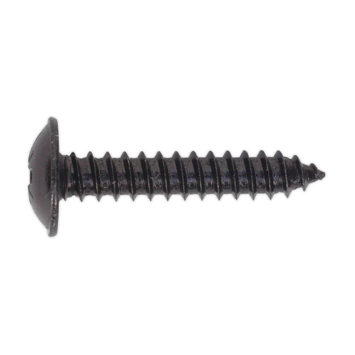 Sealey Self-Tapping Screw 4.8 x 25mm Flanged Head Black Pozi Pack of 100