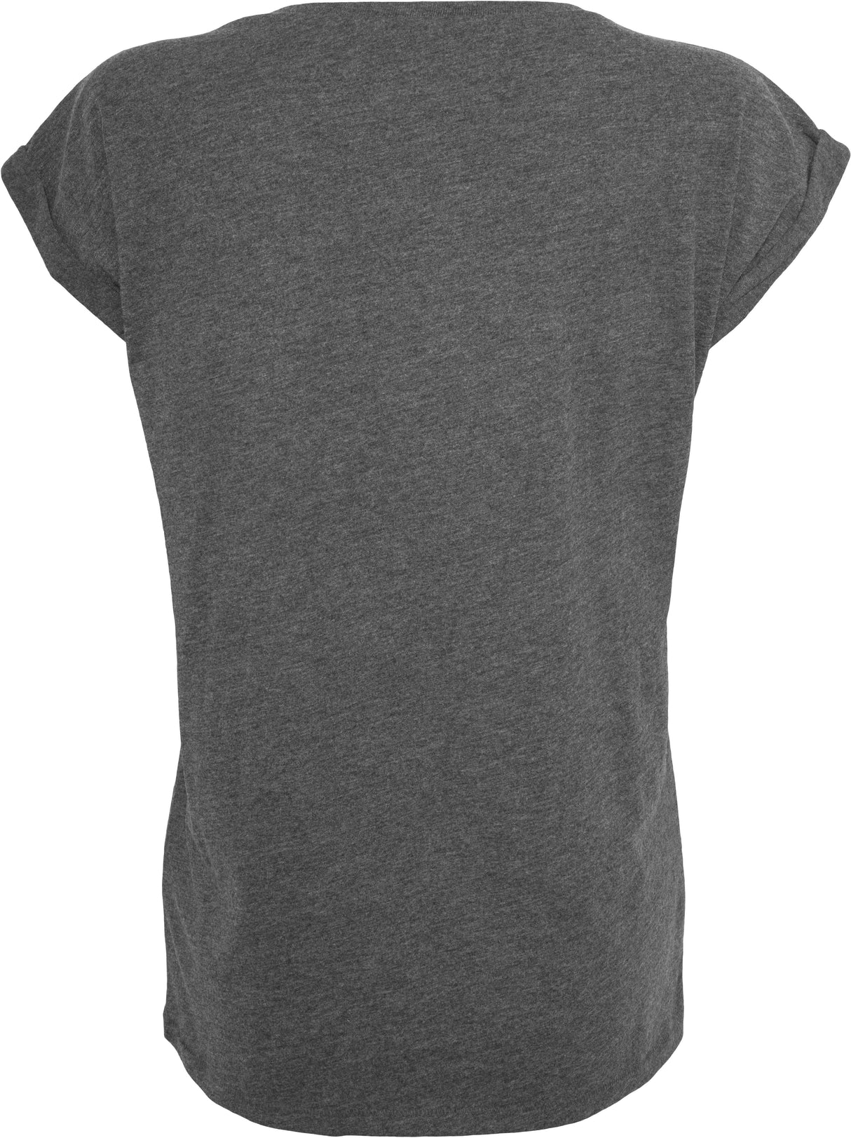 Build Your Brand Women's Extended Shoulder Tee - Charcoal