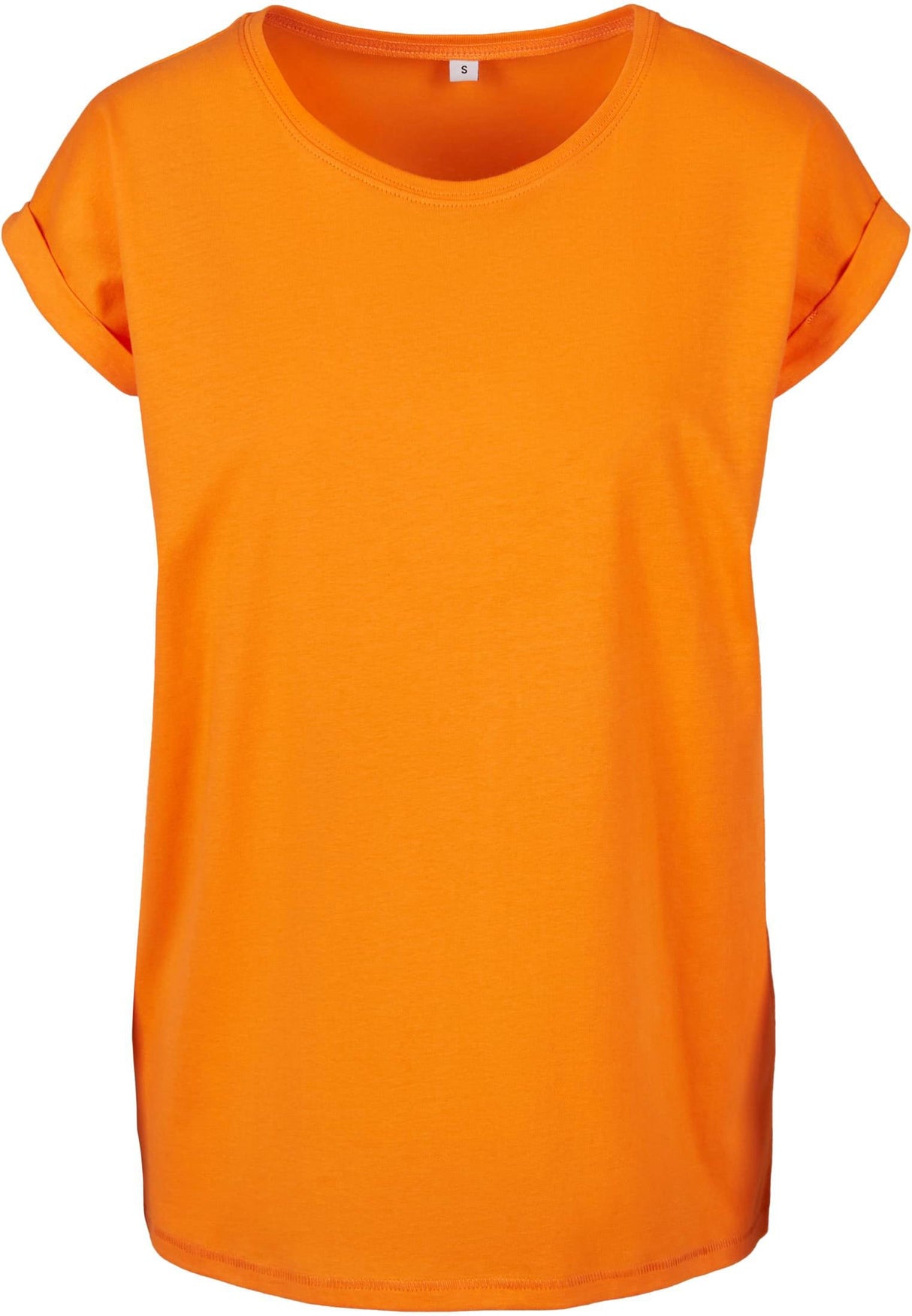 Build Your Brand Women's Extended Shoulder Tee - Paradise Orange