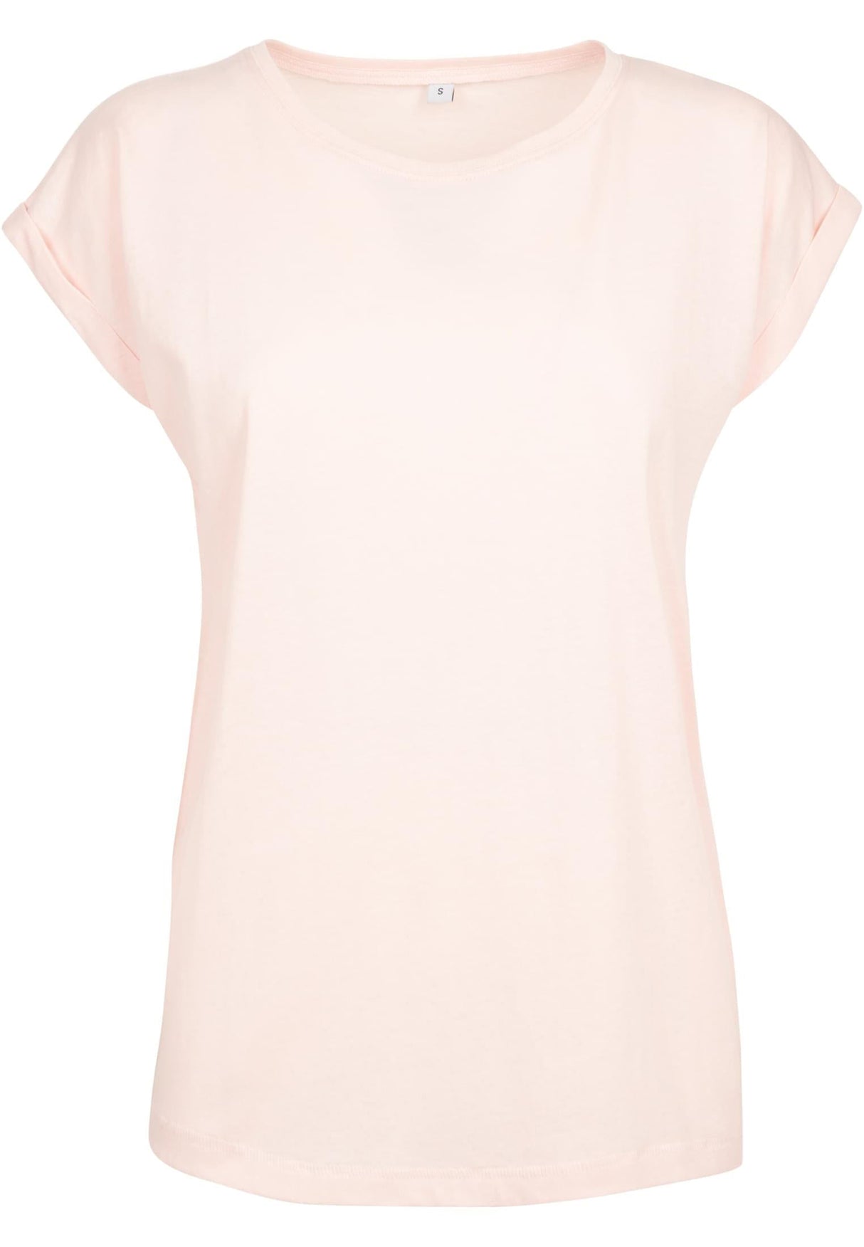 Build Your Brand Women's Extended Shoulder Tee - Pink