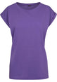 Build Your Brand Women's Extended Shoulder Tee - Ultra Violet