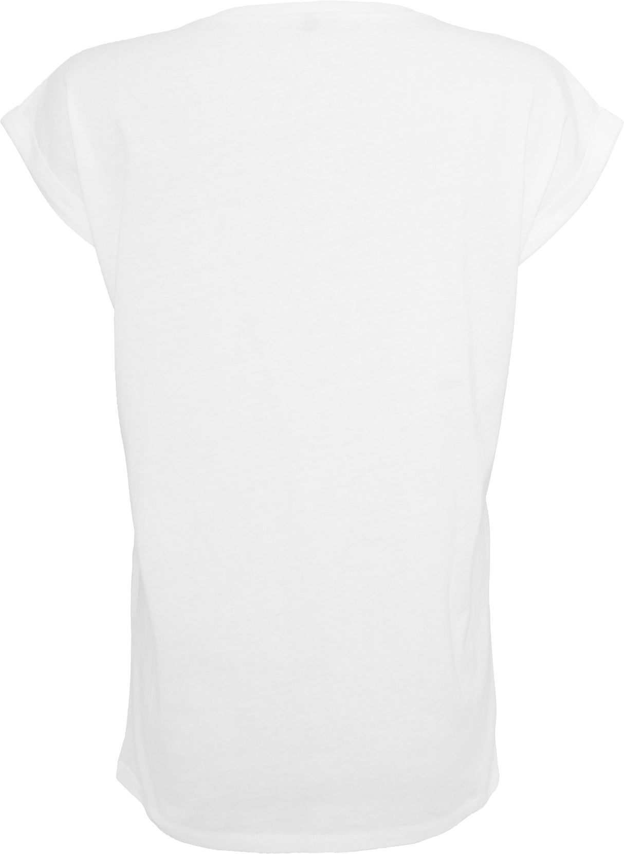 Build Your Brand Women's Extended Shoulder Tee - White