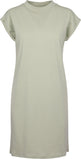 Build Your Brand Women's Turtle Extended Shoulder Dress - Soft Salvia