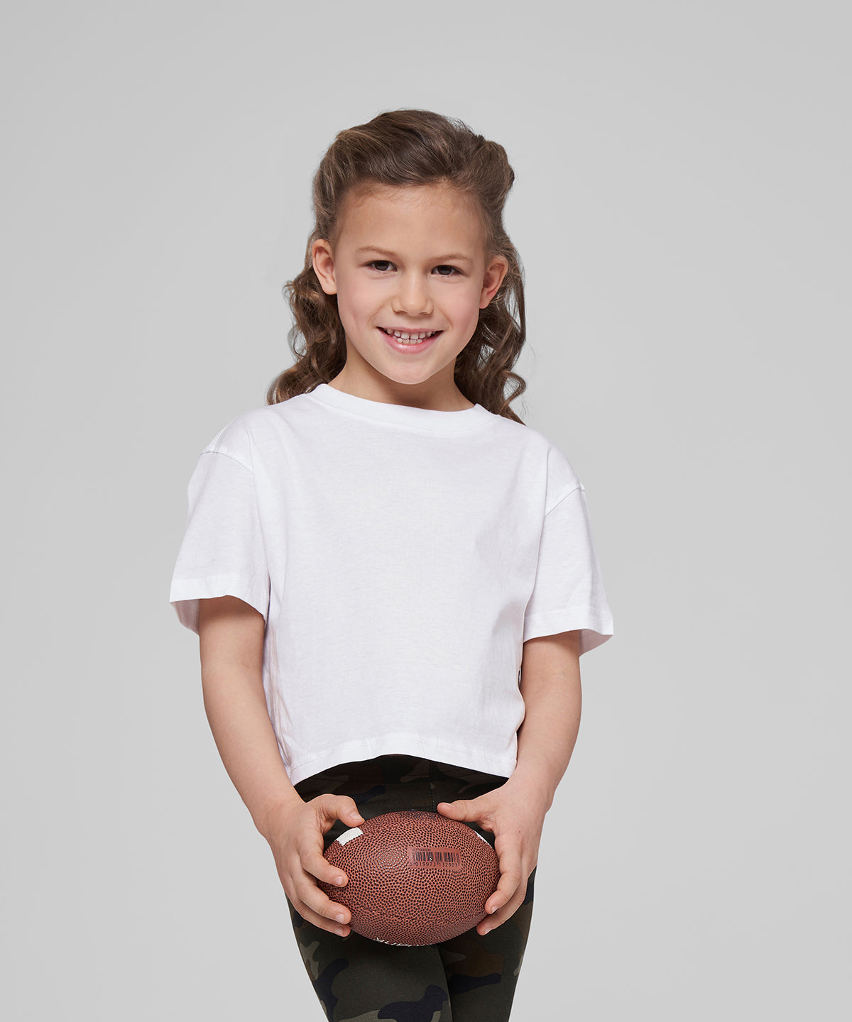 Build Your Brand Girls Cropped Jersey Tee