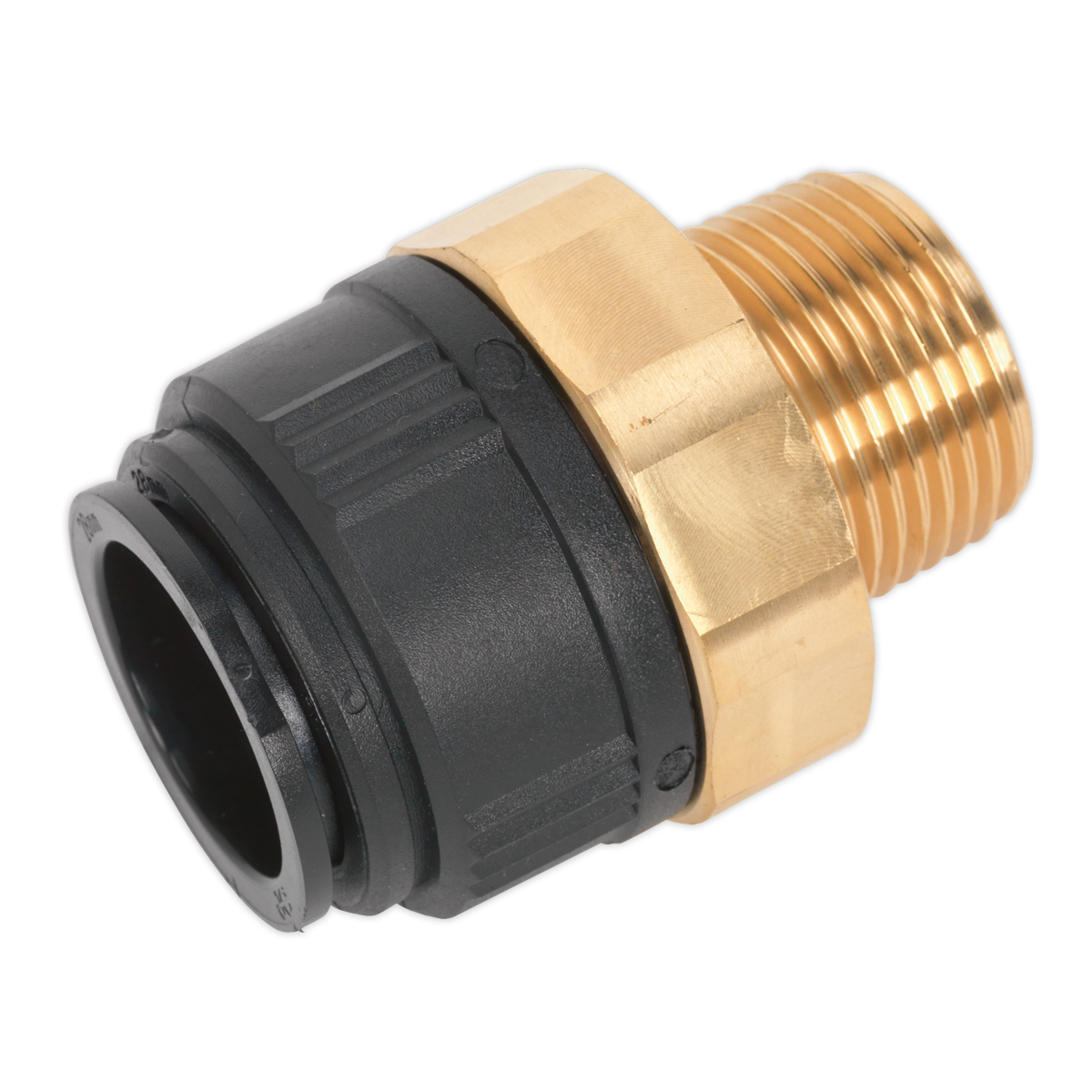 Sealey Straight Adaptor 28mm x 1"BSPT Brass (John Guest Speedfit® - MM012808N)