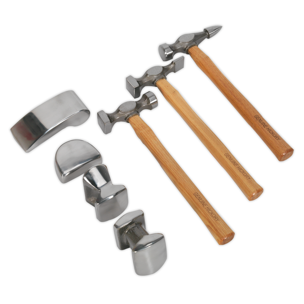 Sealey Panel Beating Set 7pc Drop-Forged Hickory Shafts