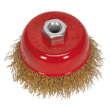 Sealey Brassed Steel Cup Brush Ø75mm M14 x 2mm