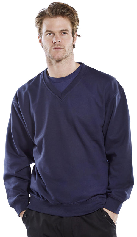 Beeswift Click V-neck Sweatshirt Navy Blue